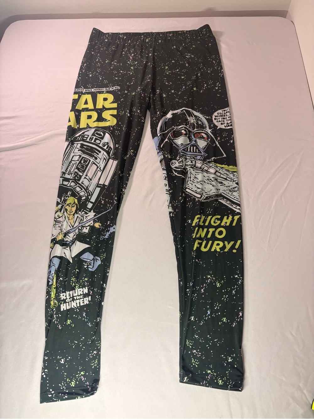Kids Black Star Wars Graphic Leggings - Flight Into Fury